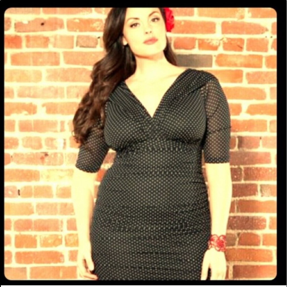 Kiyonna 2 polka dot bodycon dress.